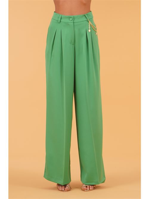 Pantalone in crepe palazzo GM by Gai Mattiolo | GM3719VERDE